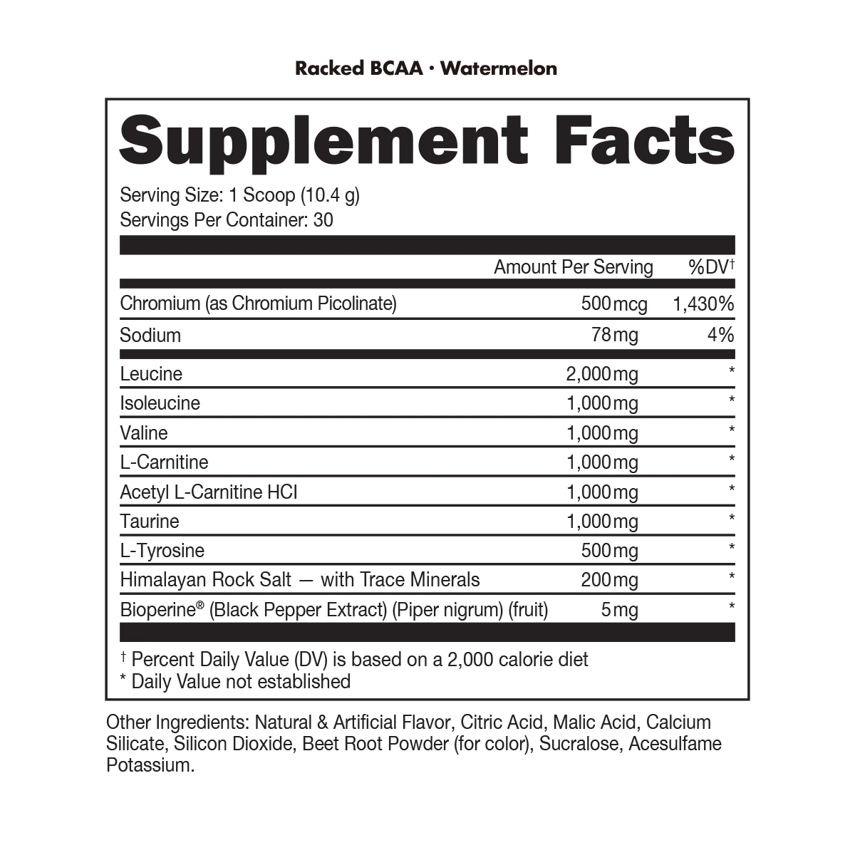 Racked BCAA Suppliment
