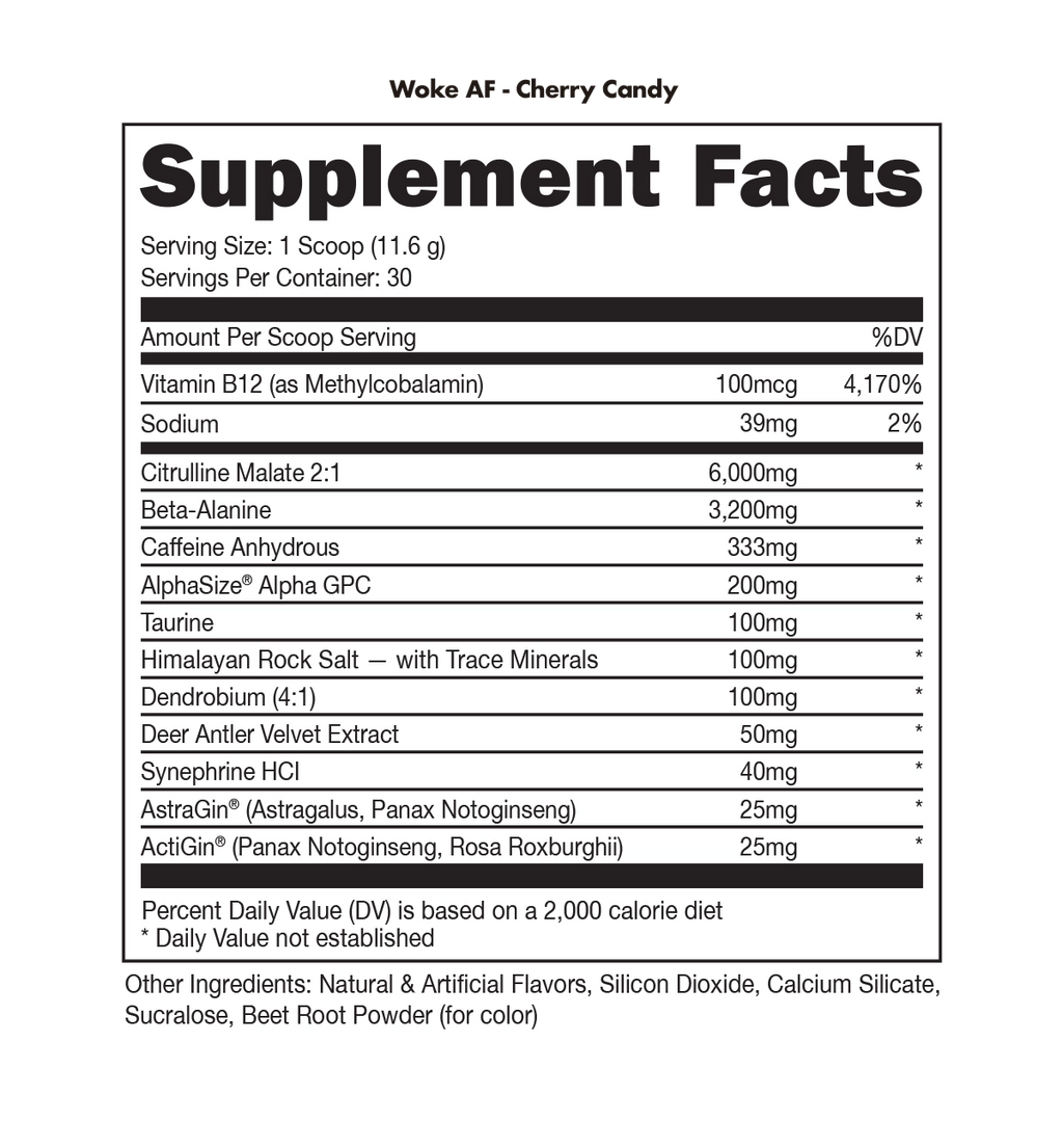 Woke AF - High Stimulant Pre-Workout